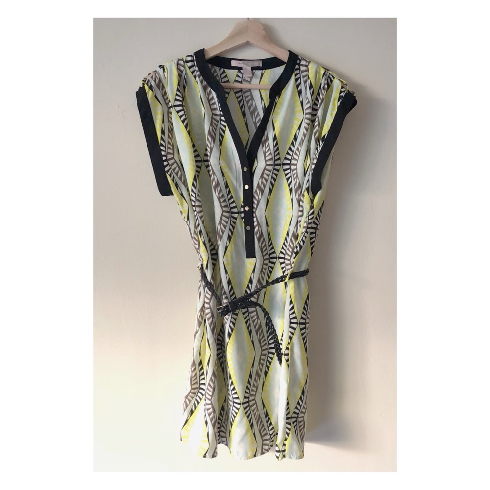 Cap Sleeves Belted Dress